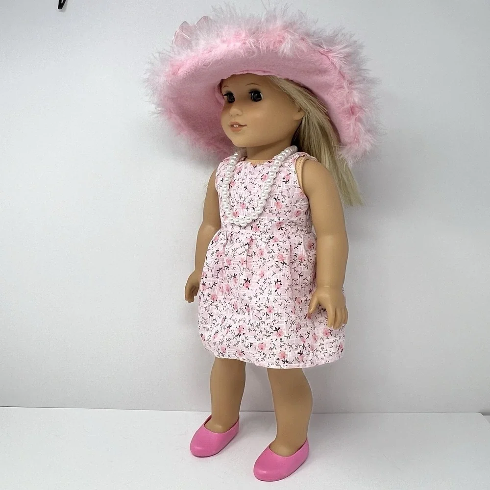 American Girl Doll Julie Albright 2014 Blonde‎ Hair Brown Eyes Pink Outfit 18